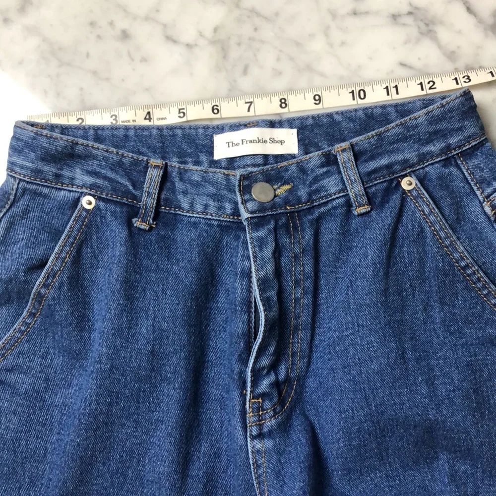 The Frankie Shop Blue Denim Cargo Jeans Wide leg Size S - Picture 10 of 13